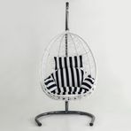 Cewi Deco Swing Beyaz Rattan Zebra Oturumlu Salıncak