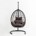 Cewi Deco Swing Kahve Rattan Kahve Oturumlu Salıncak