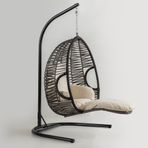 Cewi Max Swing Kahve Rattan Krem Oturumlu Salıncak