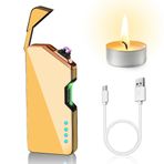 CEWROM Elektrik arklı çakmak, USB çakmak, dokunmatik ekran, elektrikli çakmak, rüzgar geçirmez, alevsiz, şarj edilebilir plazma çakmak, pil göstergeli, mutfak, mum, sigara için, hediye kutusu ile