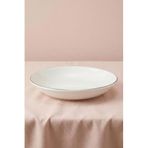 Ceyda | Platin Kenarlı Porselen Büyük Kase (25 cm) Ekru
