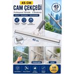 Ceyhanlar 45 cm Profesyonel Cam Çekçeği Paslanmaz Çelik Cam Silme Aparatı Duşakabin Ayna Fayans Cam Temizleme Silikonu İz Bırakmaz