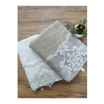 Çeyiz Bahçesi Ayşem 2 Adet 50x90 cm Fransız Güpürlü Kadife Havlu Takımı