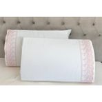 Çeyiz Bahçesi Fransız Güpürlü 2 Li Yastık Kılıfı - 50 x 70 cm - Beyaz - Pembe