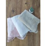 Çeyiz Bahçesi Hüzün 3 Adet 50x90 cm Fransız Güpürlü Kadife Havlu Takımı