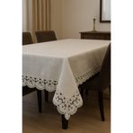 Çeyiz Bahçesi Jotem 160x220 cm Linen Keten Krem Masa Örtüsü
