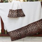 Çeyiz Bahçesi Leopar Bambu 50x90 cm havlu ve 100x160 cm Banyo Havlusu Hamam Takımı