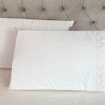 Çeyiz Bahçesi Zambak 2 Adet 50x70 cm Fransız Güpürlü Krem Yastık Kılıfı