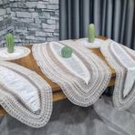 Çeyiz Diyarı Adella 5 Parça Krem Gold Kadife Salon Örtü Takımı