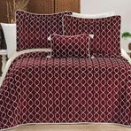 Çeyiz Diyarı Bordo Brillance Çift Kişilik Yatak Örtüsü