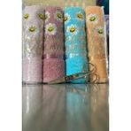 Çeyiz Diyarı Daisy Soft 4lü Nakışlı Çeyizlik Havlu Takımı - 50 x 90 cm - Çok Renkli