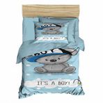 Çeyiz Diyarı Dijital Baskılı Bear Boy Su Yeşili 3d Bebek Nevresim Takımı