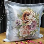 Çeyiz Diyarı Goblen 2 Adet 60x60 cm Gri Kırlent Kılıfı