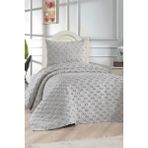 Çeyiz Diyarı Konik 2 Parça Tek Kişilik Pike Takımı Gri - 160 x 235 cm
