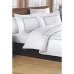 Çeyiz Diyarı Lilyana Pano Nakışlı Pamuk Saten Çift Kişilik Nevresim Takımı Blue - 200 x 220 cm - Mavi