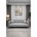 Çeyiz Diyarı Lumpa Kırlent Kılıfı Hediyeli 170X210 cm Pamuklu Koltuk Örtüsü Gri
