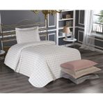 Çeyiz Diyarı Meltem Tek Kişilik Yatak Örtüsü Krem Pamuk Saten Modern Tema 180 x 240 cm
