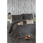Çeyiz Diyarı Podyum Şönil Çift Kişilik Yatak Örtüsü 260x260 cm Antrasit