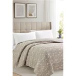 Çeyiz Diyarı Sakura Elyaf Dolgulu Çift Taraflı Çift Kişilik 200x220 cm Kırlentsiz Tek Pike Bej