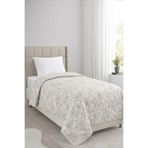 Çeyiz Diyarı Sakura Elyaf Dolgulu Çift Taraflı Tek Kişilik 160x220 cm Kırlentsiz Tek Pike Krem
