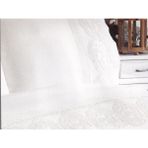 Çeyiz Diyarı Şal Fransız Dantelli Nervürlü Nevresim Takımı Krem - 200 x 220 cm