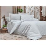 Çeyiz Diyarı Stripe Çift Kişilik Pamuk Saten Nevresim Takımı Beyaz - 200 x 220 cm - Renkli
