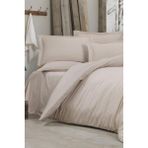 Çeyiz Diyarı Stripe Çift Kişilik Pollysaten Nevresim Takımı Somon - 200 x 220 cm