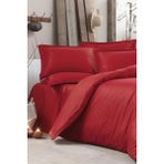 Çeyiz Diyarı Stripe Tek Kişilik Pollysaten Nevresim Takımı Kırmızı - 200 x 220 cm