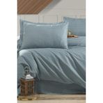 Çeyiz Diyarı Stripe Tek Kişilik Pollysaten Nevresim Takımı Turkuaz - 200 x 220 cm