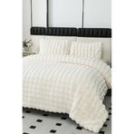Çeyiz Diyarı Tomriks Tavşan Tüyü Çift Kişilik Yatak Örtüsü 220x240 Cm Krem