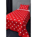 Çeyiz Diyarı Ultrasonik Kapitoneli Leman Tek Kişilik Pike Takımı 160x235 cm Kırmızı