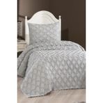 Çeyiz Diyarı Vesya Gri 2 Parça Tek Kişilik Pike Takımı Pamuk - Polyester Kumaş Desenli - 180 x 235 cm