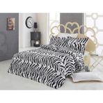 Çeyiz Diyarı Zebra Pamuk Saten Çift Kişilik Nevresim Takımı - Siyah - Beyaz - 200 x 220 cm
