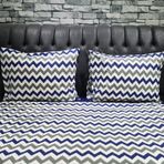 Çeyiz Diyarı Zigzag Lacivert Çift Kişilik Nevresim Takım