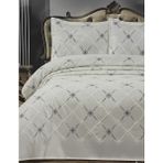 Çeyiz Merkezi Melisa Nakışlı Şönil 3 Parça Pike Takımı – Çift Kişilik ( Kutulu) - Gri - 240 x 250 cm