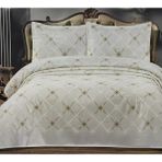 Çeyiz Merkezi Melisa Nakışlı Şönil 3 Parça Pike Takımı – Çift Kişilik ( Kutulu) - Kahve - 240 x 250 cm