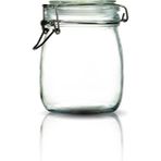 Çeyizde 3'lü Korken Kavanoz 750 ml Vakumlu Kilitli Cam Saklama Kavanozu - Beyaz / Şeffaf - 3 Adet