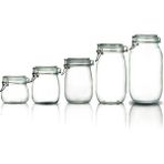 Çeyizde 5'li Set Korken Kavanoz Vakumlu Kilitli Cam Saklama Kavanozu 500 ml - 7500 ml -1000 ml - 1500 ml - 2000 ml - Beyaz Şeffaf - 5 Adet