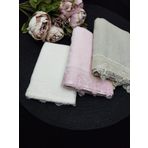Ceyizlik Osmanli Igne Oyali Kadife El Ve Yuz Havlu Seti 3Lu Set 50/90Cm