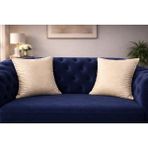 Ceylan Collection Krem Kadife ve Pullu Dekoratif Kırlent Kılıfı - 45×45 (2 'li Set) Lüks Salon Yastık Kılıfı - 45x45