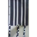 Ceylan Home Balkon Perdesi Kuş Gözü Ölçü Seçenekli Gri Beyaz Çizgili