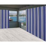Ceylan Home Mavi Beyaz Çizgili Balkon Perde 750x250 cm Güneşlik
