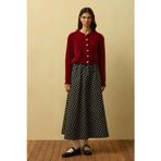 Ceylan Otantik Siyah Puantiyeli Keten Etek