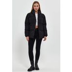 Ceylen kadın Siyah Kapüşonlu Oversize Şişme Mont