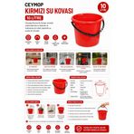 Ceymop Su Kovası 10 L Kırmızı