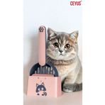Ceyus Kedi Kumu Temizleme Küreği ve Platformu - Pembe