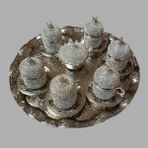 Ceyyiz 8'li Silver Hilal Lokumluk Kahve Fincanı Set - Gümüş