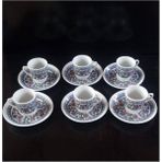 Ceyyiz Çini Kahve Fincanı 6 Parça Set - Renkli