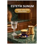ÇEYZAL 6'lı Lüks Kristal Desenli Ayaklı Kahve Yanı Su Bardağı - 80 ml
