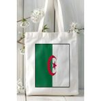 Cezayir Algeria Bayrak Baskılı Bez Çanta Omuz Çantası Kişiye Özel Model